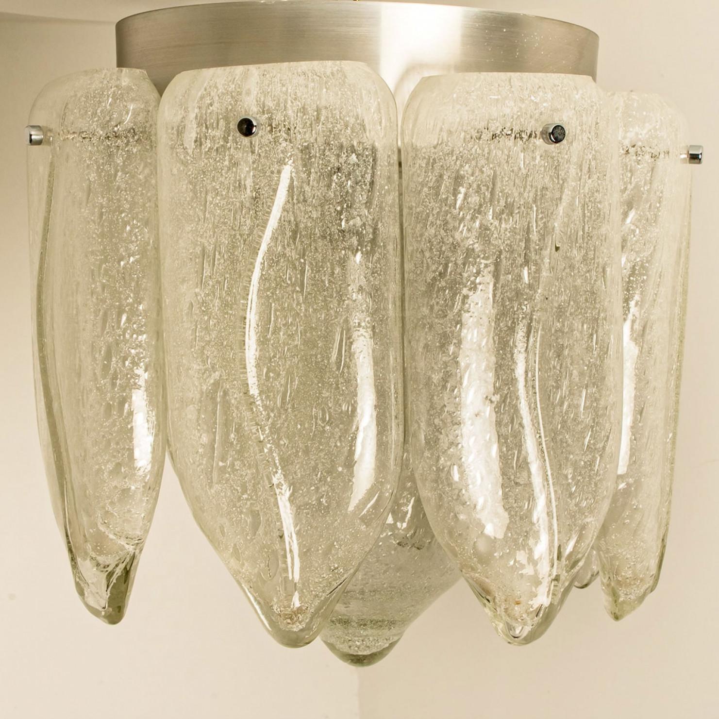 Monture affleurante à feuilles en verre Murano, Italie, 1970 en vente 2