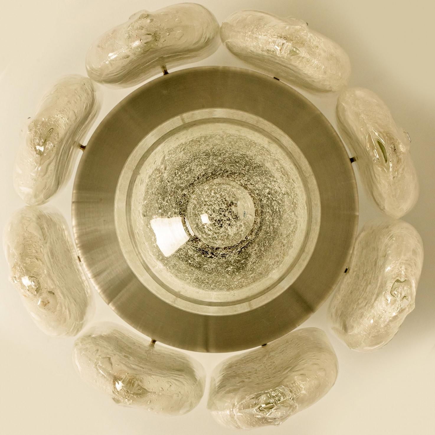 Monture affleurante à feuilles en verre Murano, Italie, 1970 en vente 5