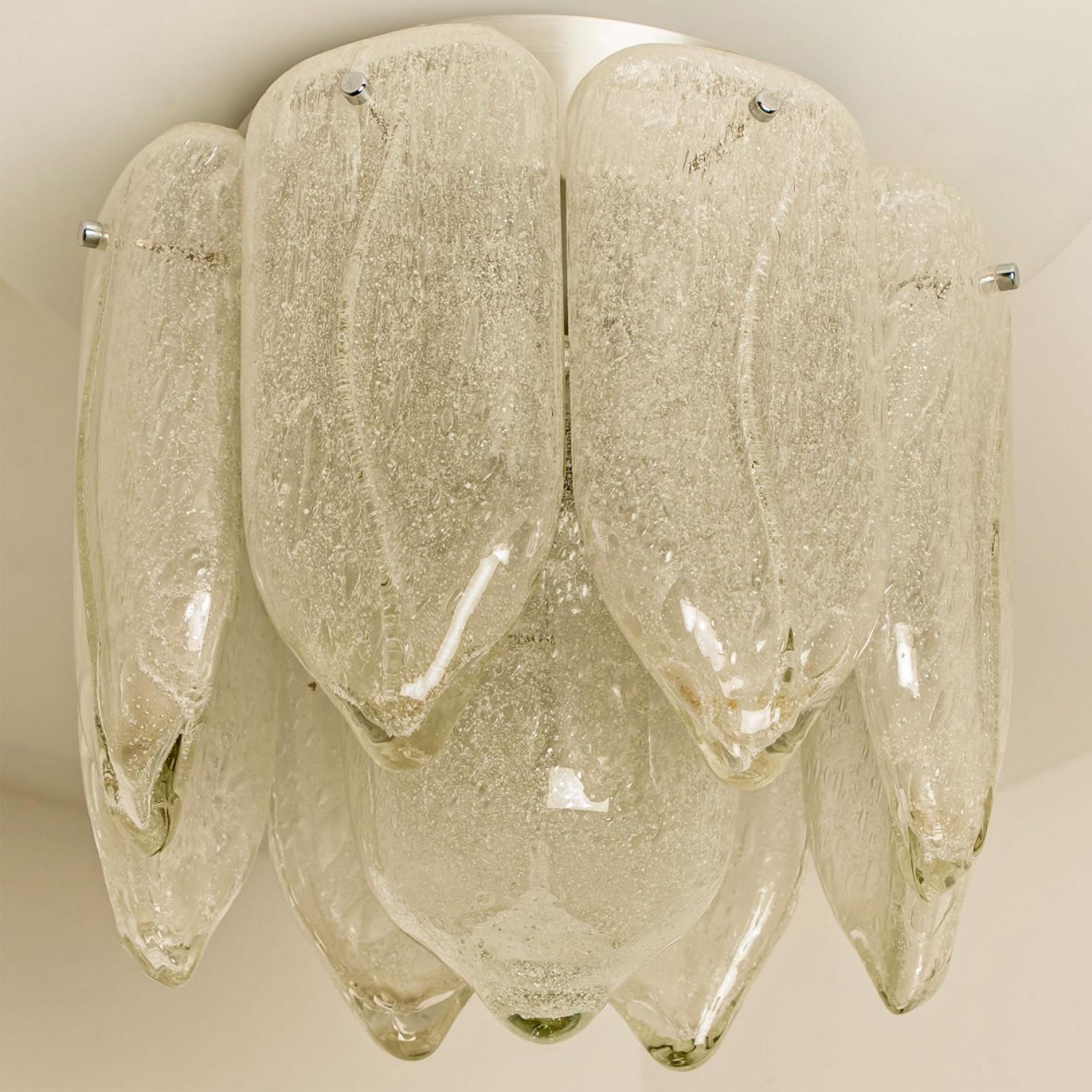 Monture affleurante à feuilles en verre Murano, Italie, 1970 en vente 6