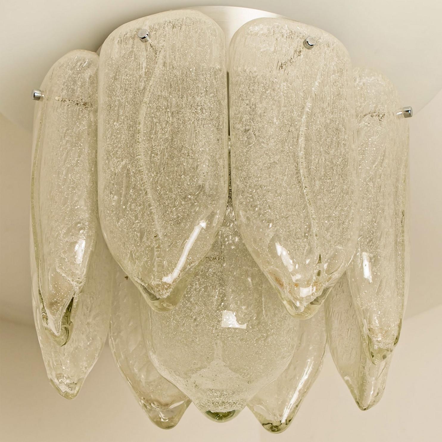 Monture affleurante à feuilles en verre Murano, Italie, 1970 en vente 7
