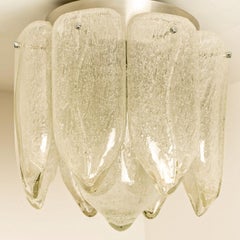 Mazzega Murano Glass Leafs Flush Mount, Italy, 1970