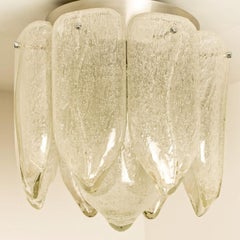 Monture affleurante à feuilles en verre Murano, Italie, 1970