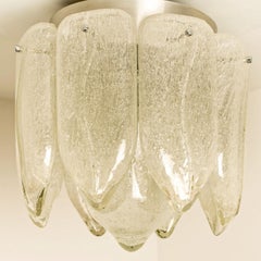 Mazzega Murano Glass Leafs Flush Mount, Italien, 1970