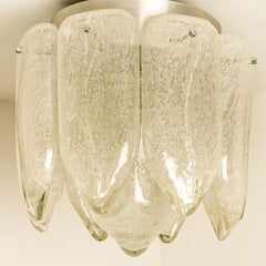 Monture affleurante à feuilles en verre Murano, Italie, 1970