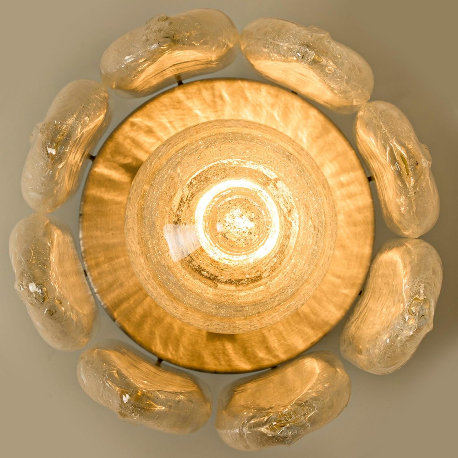 Mid-Century Modern Monture affleurante à feuilles en verre Murano, Italie, 1970 en vente