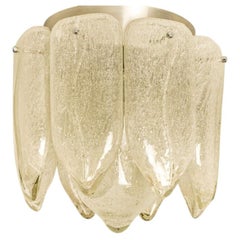 Mazzega Murano Glass Leafs Flush Mount, Italien, 1970