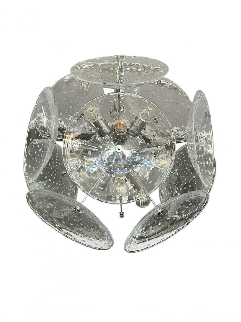 Mazzega Murano Glass pendant light finales del siglo XX en venta