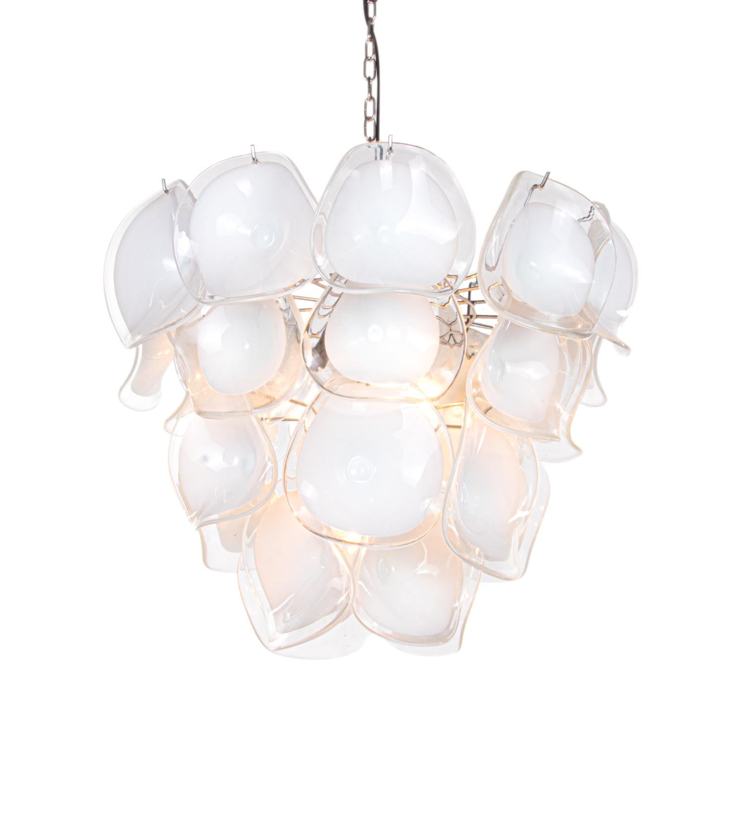 glass petal chandelier