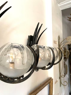 Mazzega murano glass Wall lighting Brutalist Pair , 1960s