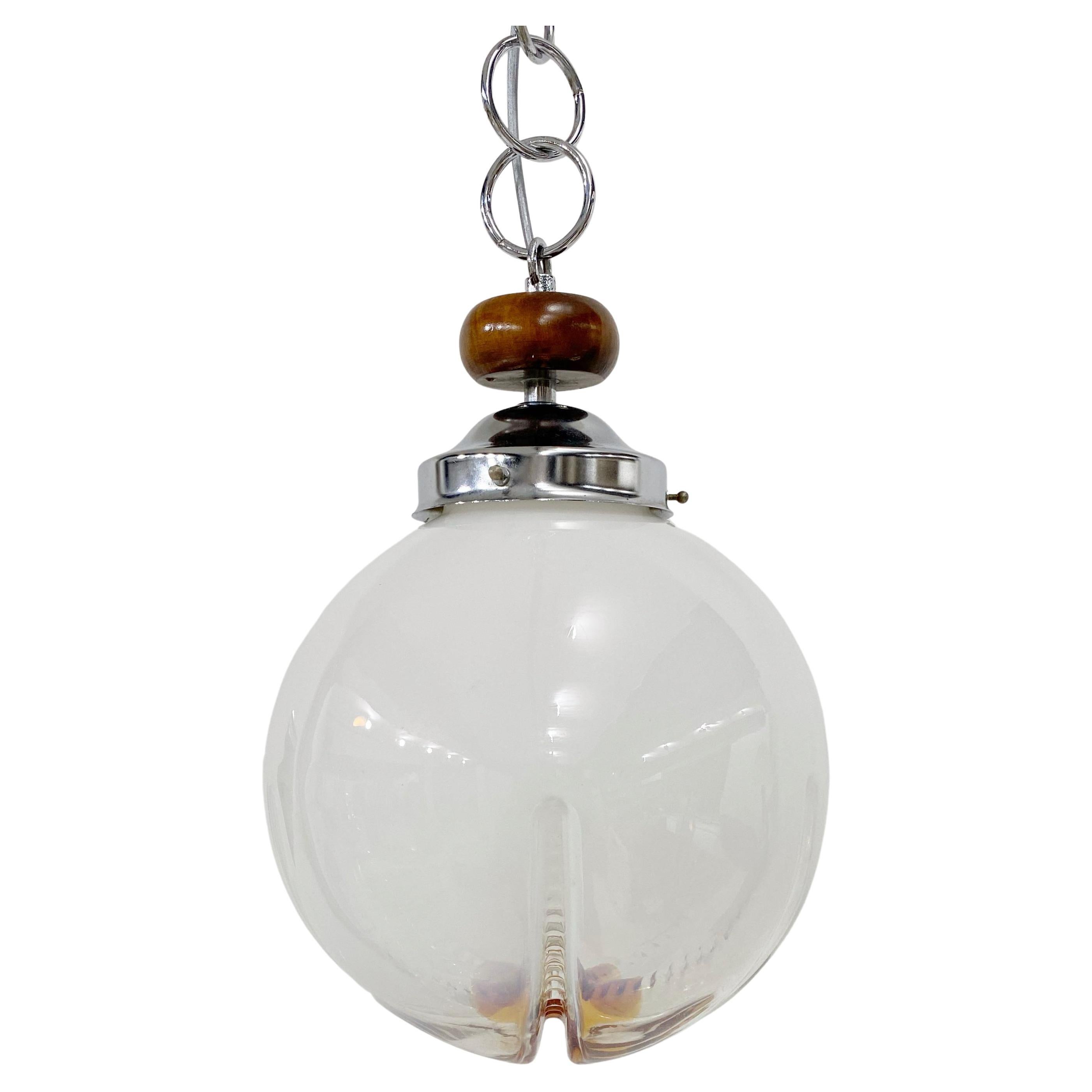 Mazzega Murano Italian Mid-Century Glass Globe Lights en vente