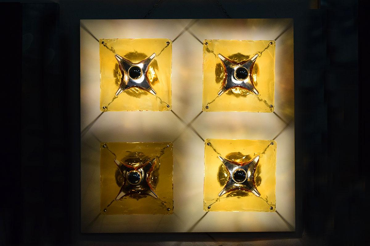 Aplique grande Mazzega Murano de 4 luces Años 70 en venta 4