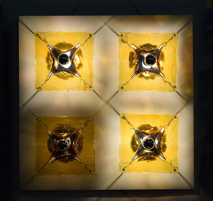 Aplique grande Mazzega Murano de 4 luces Años 70 en venta 5