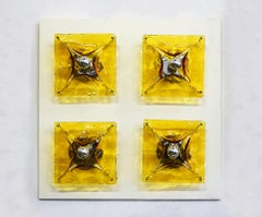 Mazzega Murano large wall sconce with 4 lights 1970s