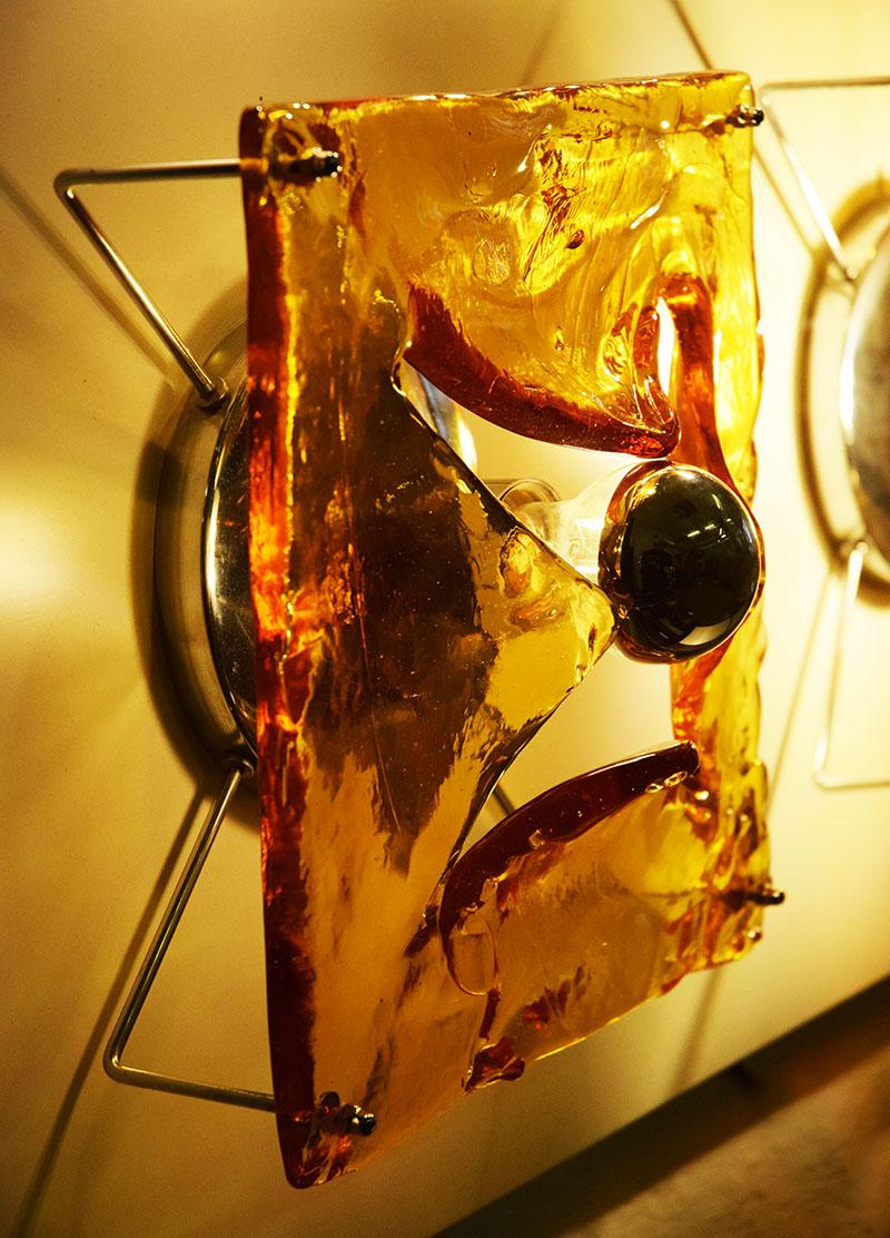 Aplique grande Mazzega Murano de 4 luces Años 70 finales del siglo XX en venta