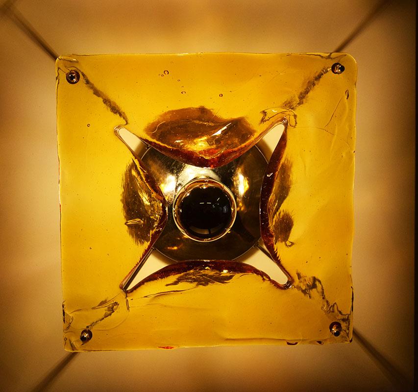 Aplique grande Mazzega Murano de 4 luces Años 70 Cristal de Murano en venta