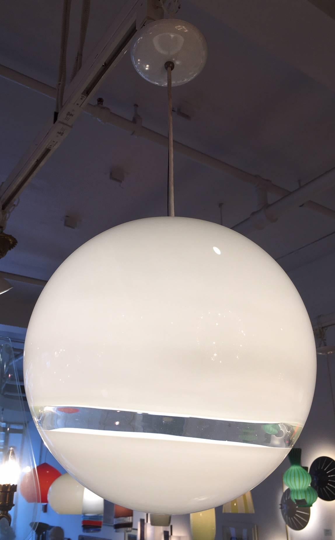 Glass Mazzega Murano Mid-Century Globe Pendant Light, Italy 1960s