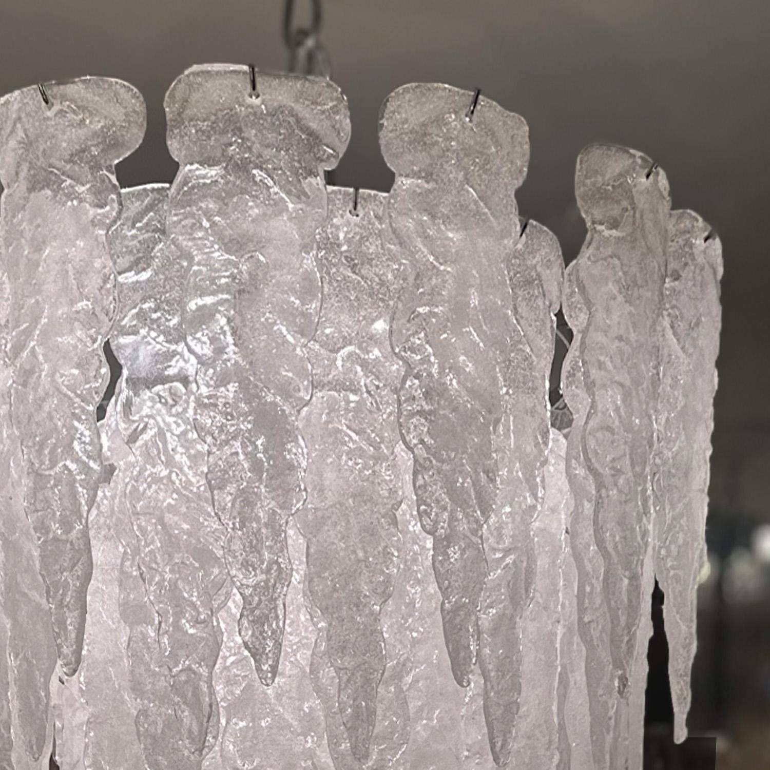 Moderno Lampadario a stalattiti in vetro di Mazzega Murano 1970s in vendita
