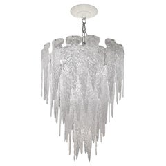 Lustre Mazzega Murano Pulegoso en verre Stalactite des années 1970