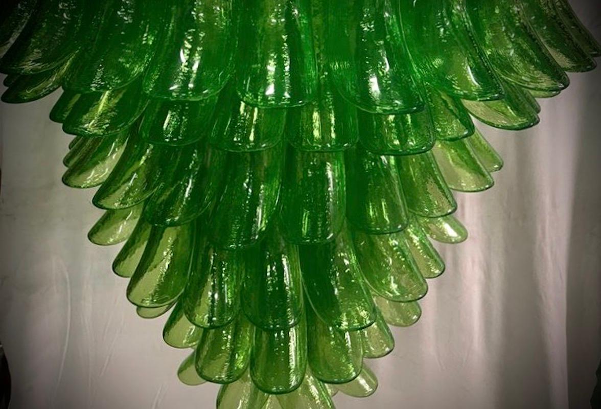 Mazzega Murano Round Green Color Midcentury Chandelier, 2000 In Good Condition For Sale In Rome, IT