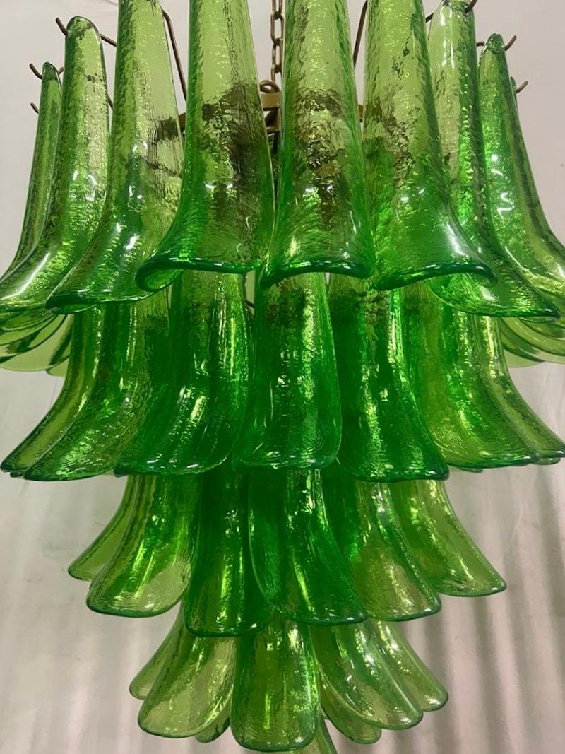 Mid-Century Modern Mazzega Murano Round Green Color Midcentury Chandelier, 2000 For Sale