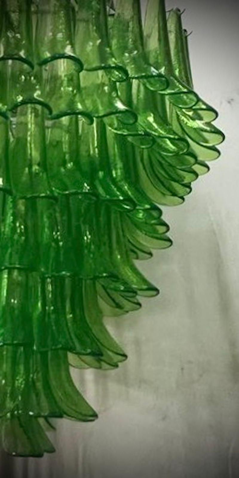 Mazzega Murano-Kronleuchter in runder grüner Farbe aus der Mitte des Jahrhunderts, 2000 im Angebot 2