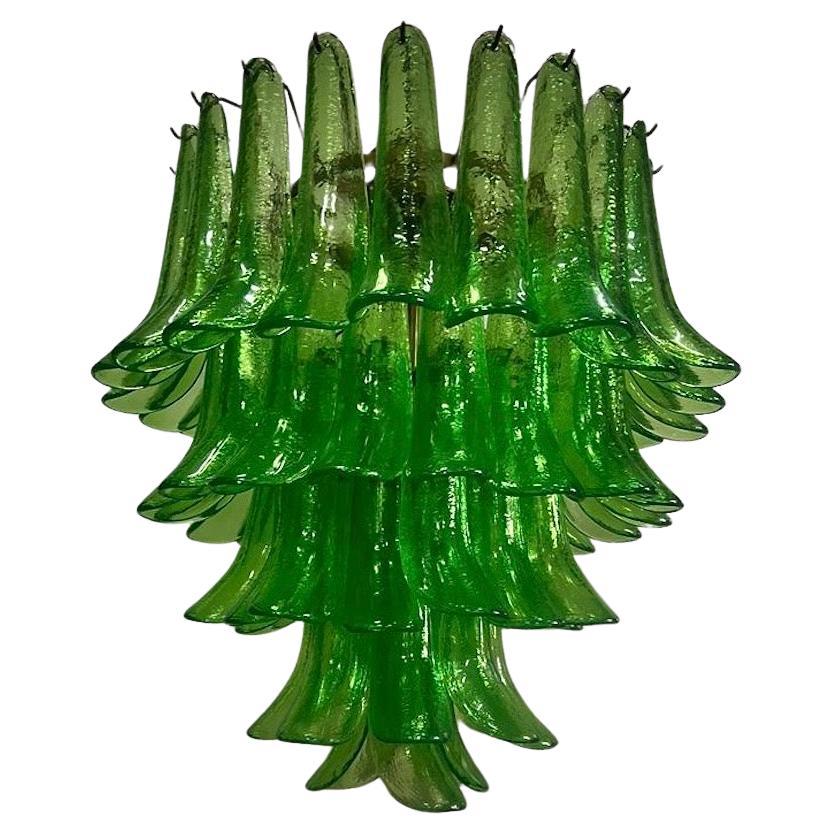Mazzega Murano Round Green Color Midcentury Chandelier, 2000 For Sale