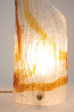 Lampe de table Mazzega Murano en verre ambre et transparent, Italie c. 1960