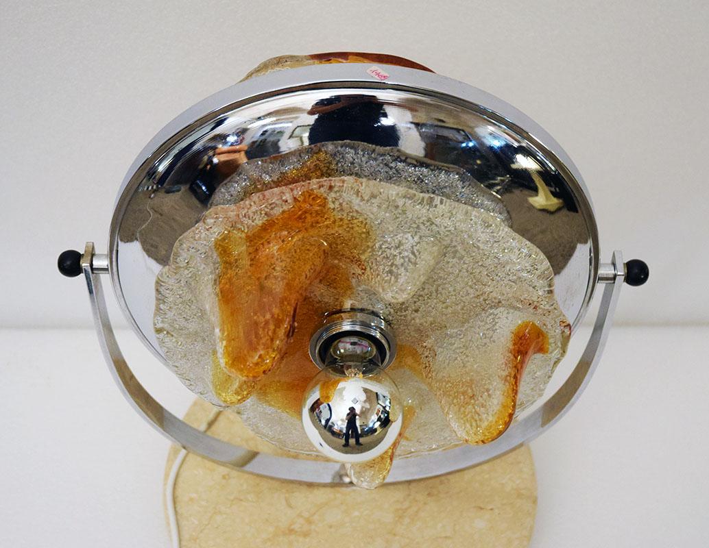 Lámpara de mesa de los años 70 Mazzega Murano Toni Zuccheri en venta 5