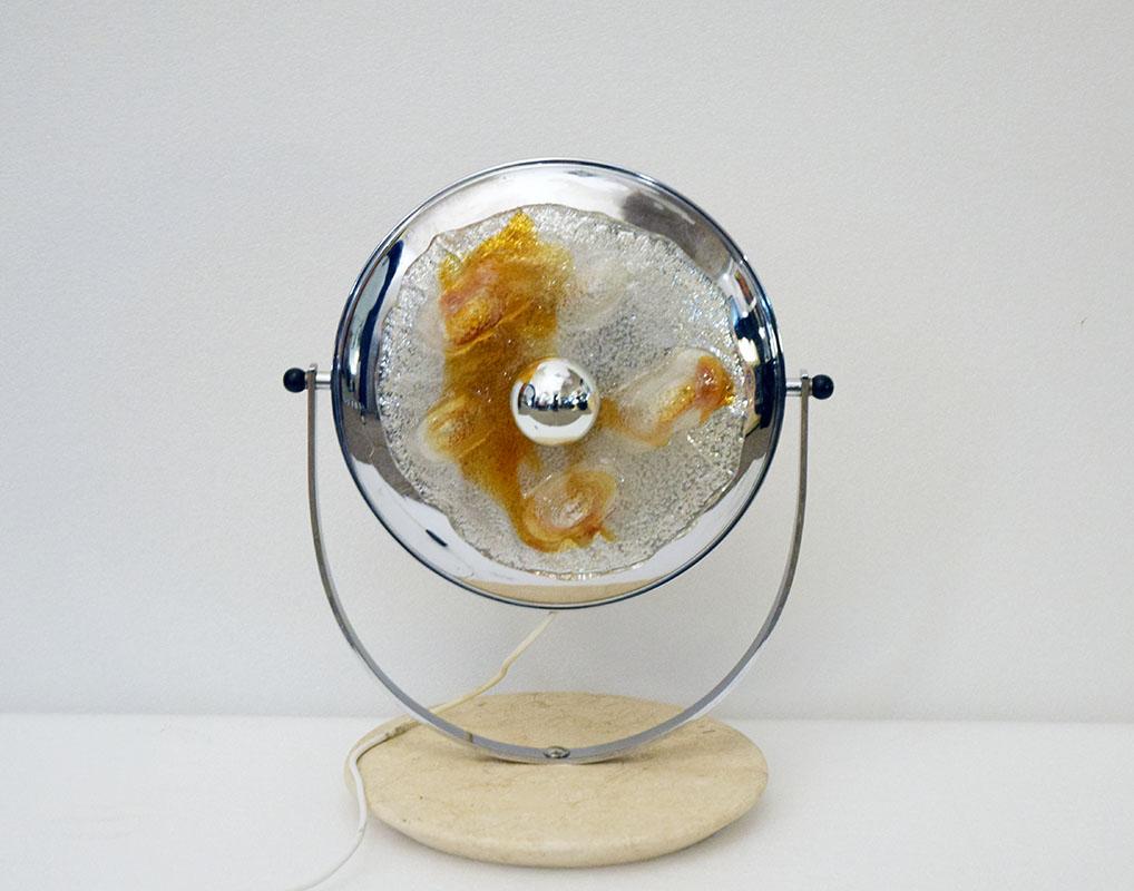 Lámpara de mesa de los años 70 Mazzega Murano Toni Zuccheri Italiano en venta