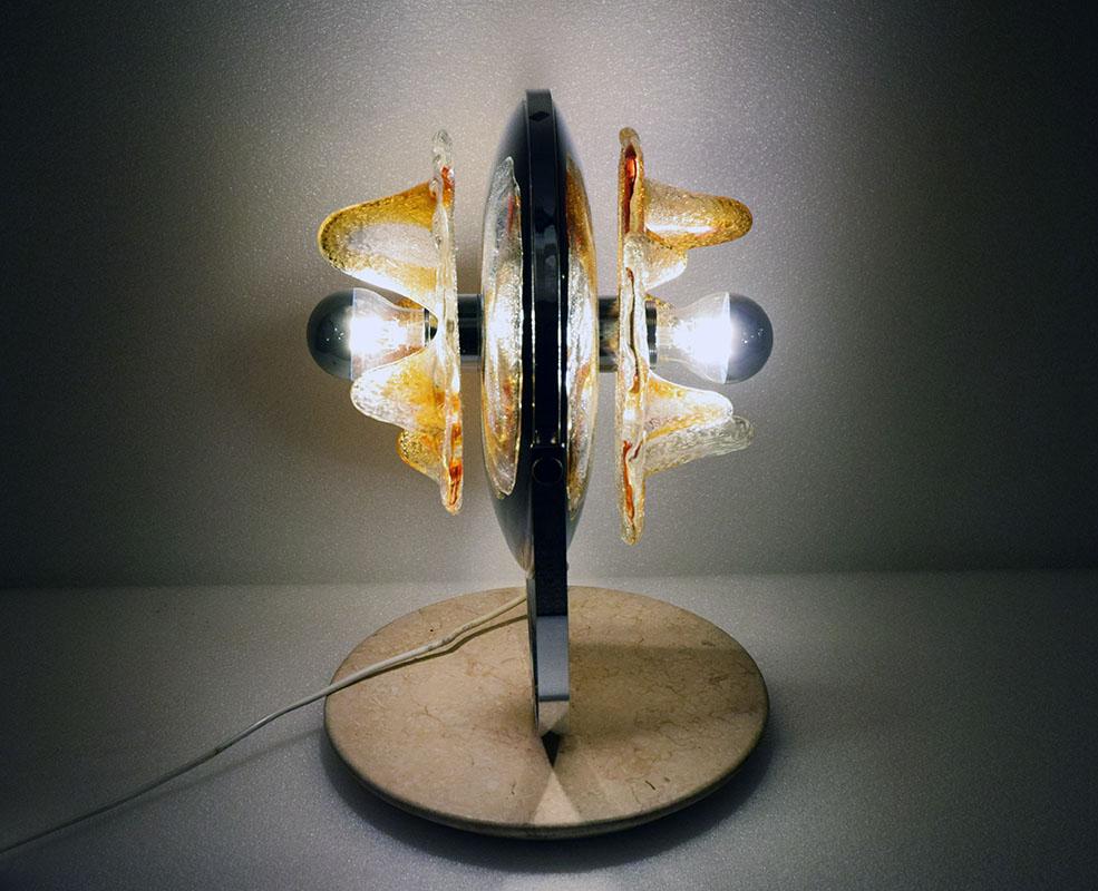 Lámpara de mesa de los años 70 Mazzega Murano Toni Zuccheri finales del siglo XX en venta