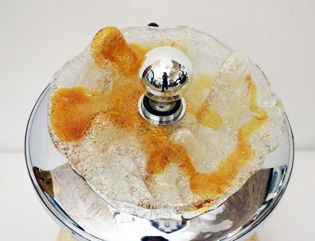 Lámpara de mesa de los años 70 Mazzega Murano Toni Zuccheri en venta 1
