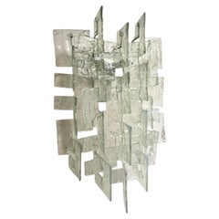 Grande applique “Carlo Nason” di Mazzega, Murano, vetro trasparente, stile Mid-Century