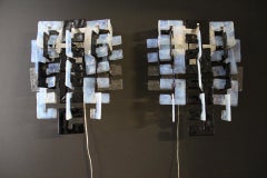 Mazzega Murano Wall Sconces by Carlo Nason, Handblown Glass, 1960s