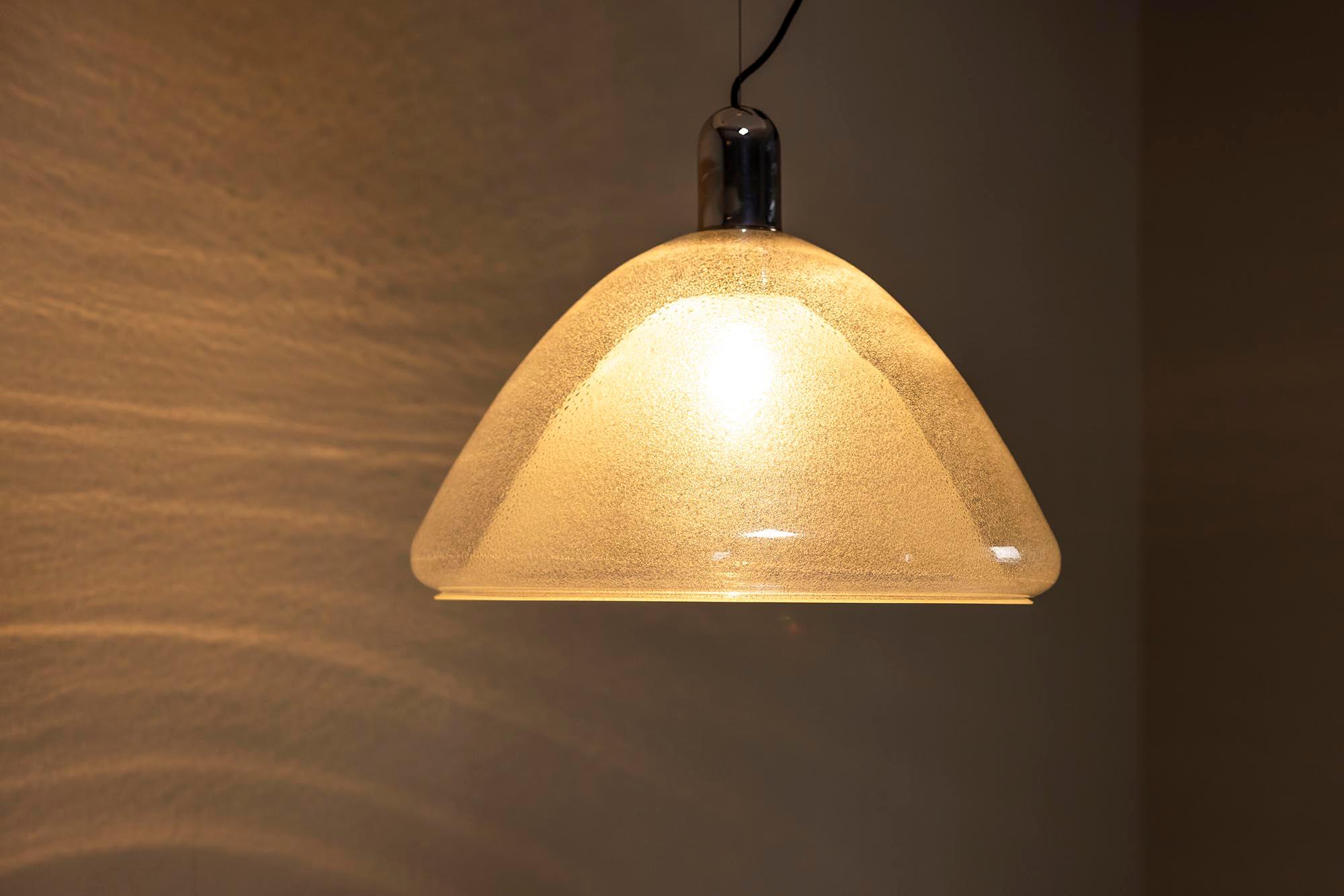 Mazzega Pendant Lamp in Bullicante Murano Glass by Carlo Nason, Italy 1970s For Sale 5