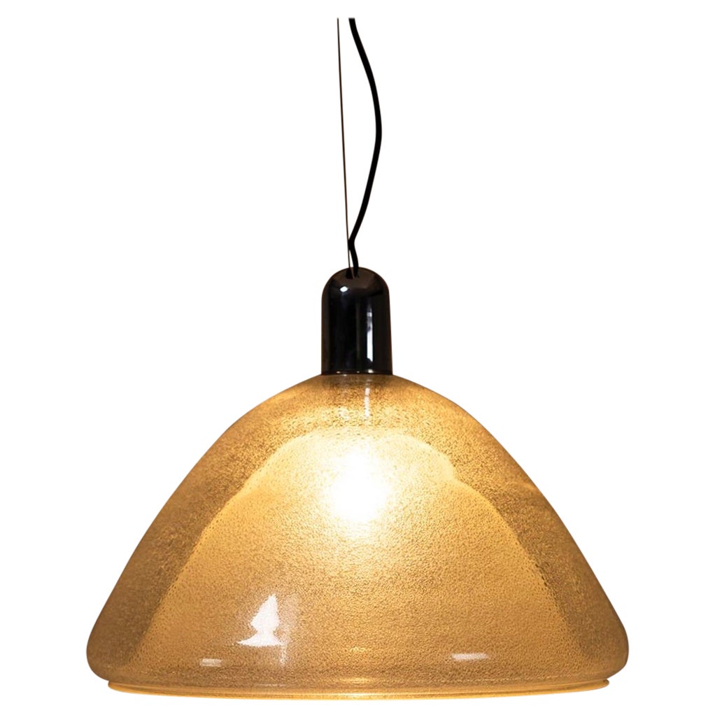 Mazzega Pendant Lamp in Bullicante Murano Glass by Carlo Nason, Italy 1970s