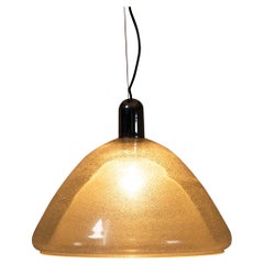Mazzega Pendant Lamp in Bullicante Murano Glass by Carlo Nason, Italy 1970s