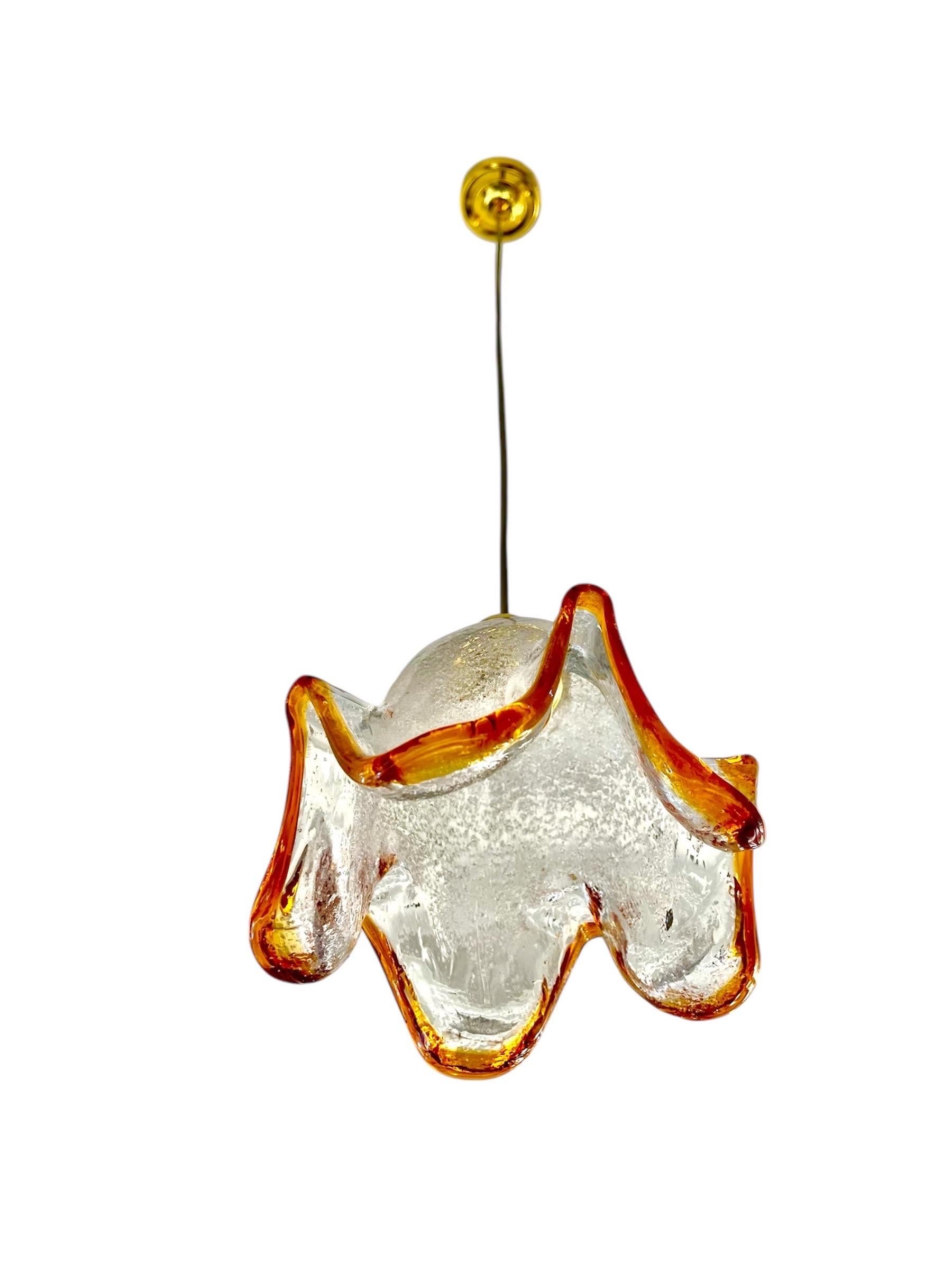 Mazzega Pendant with Glass Murano Bicolore 4 units , Italy, 1970 In Good Condition In La xara, VC