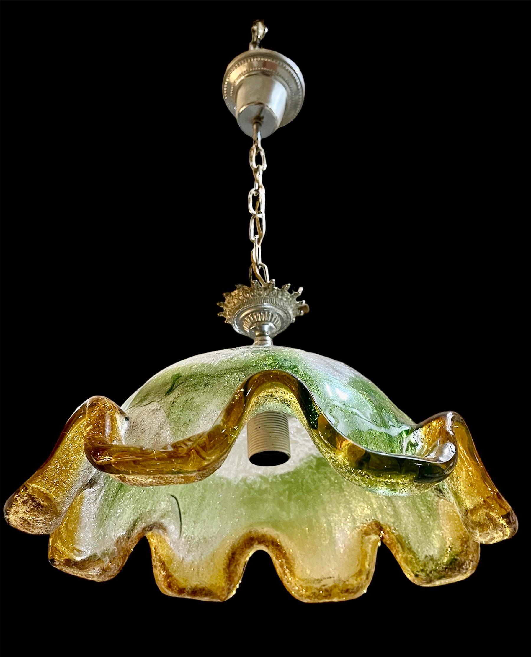 Mid-Century Modern Mazzega Pendant with Glass Murano Bicolore, Italy, 1970 For Sale