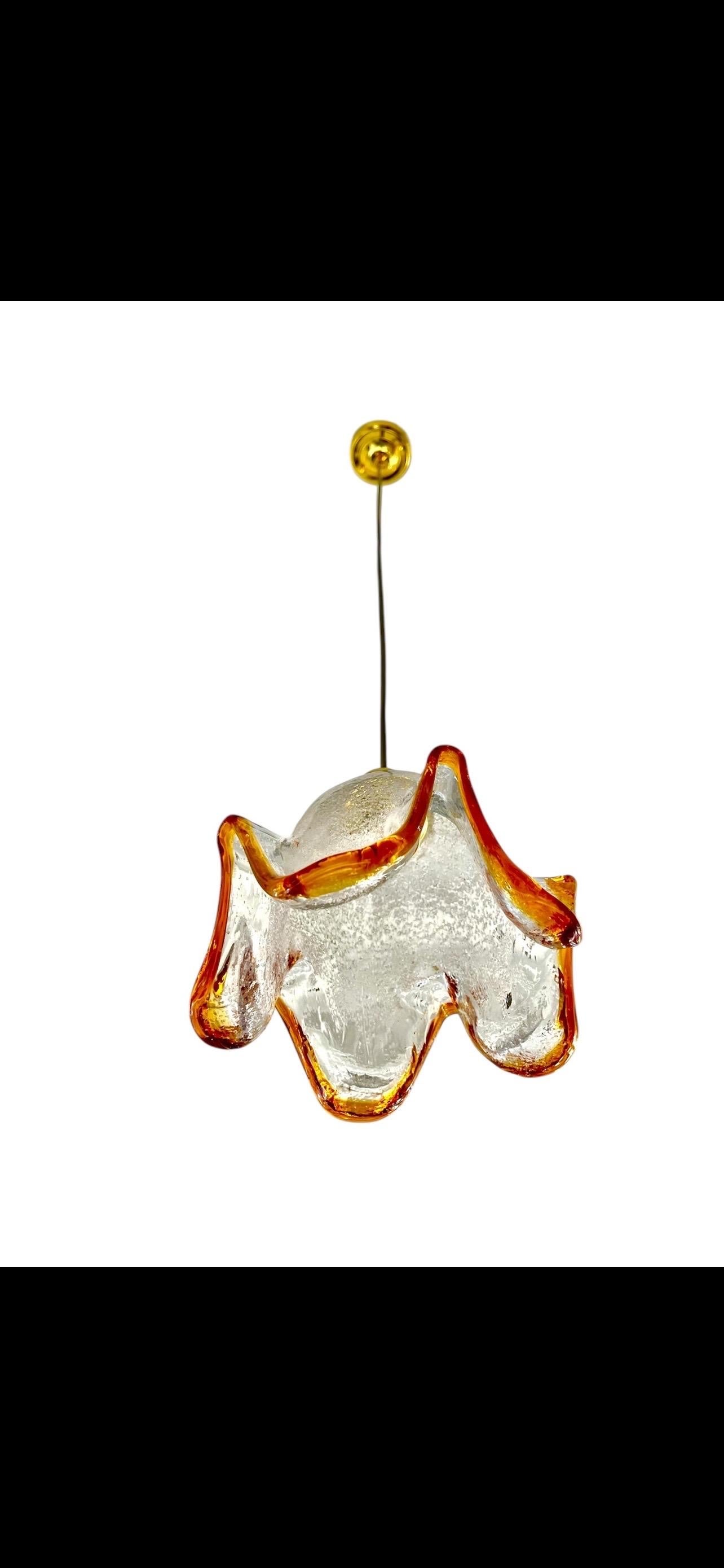 Mazzega Pendant with Glass Murano Bicolore 3 units  , Italy, 1970 Moderno de mediados de siglo