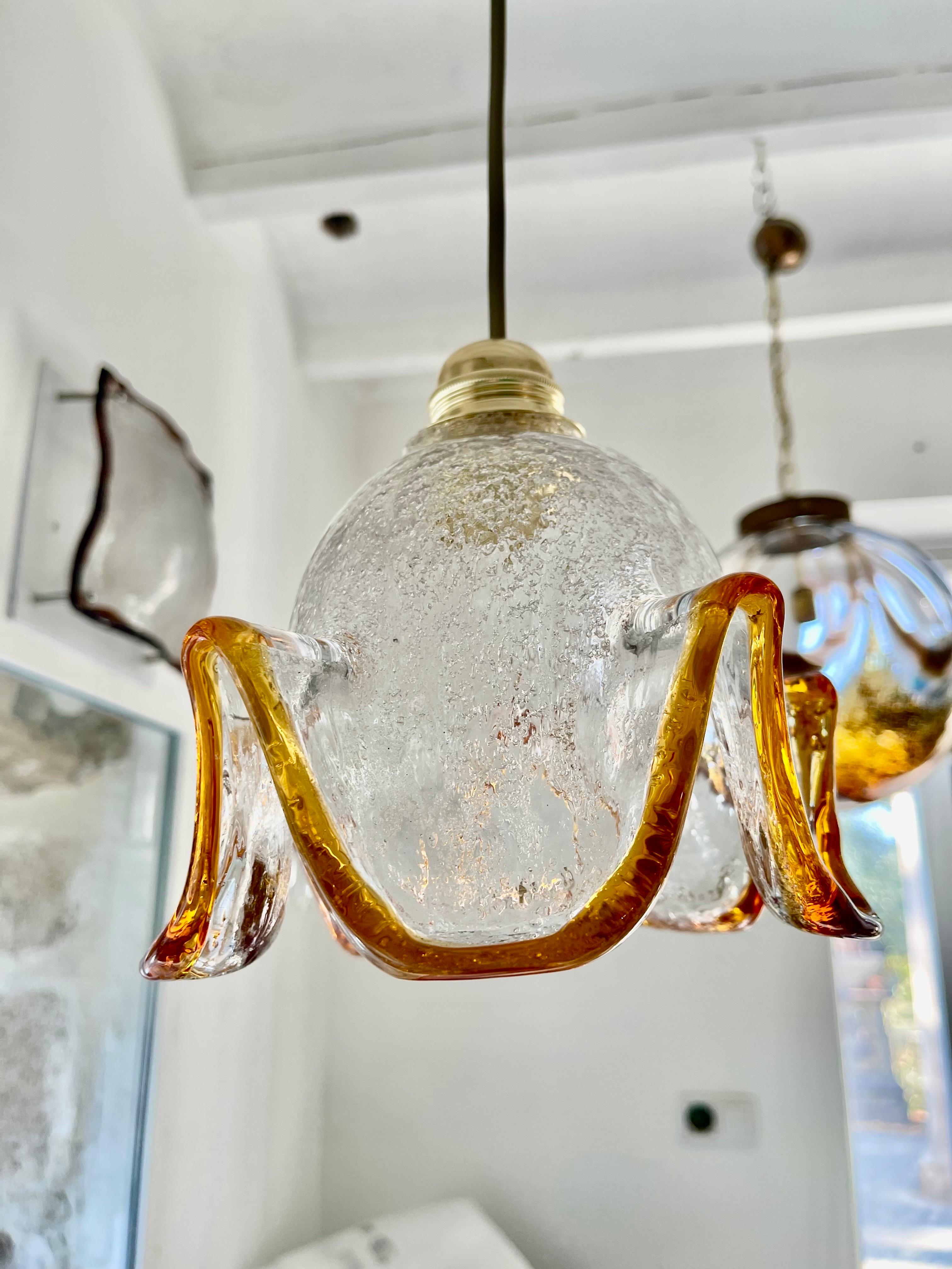 Mazzega Pendant with Glass Murano Bicolore 3 units  , Italy, 1970 Italiano