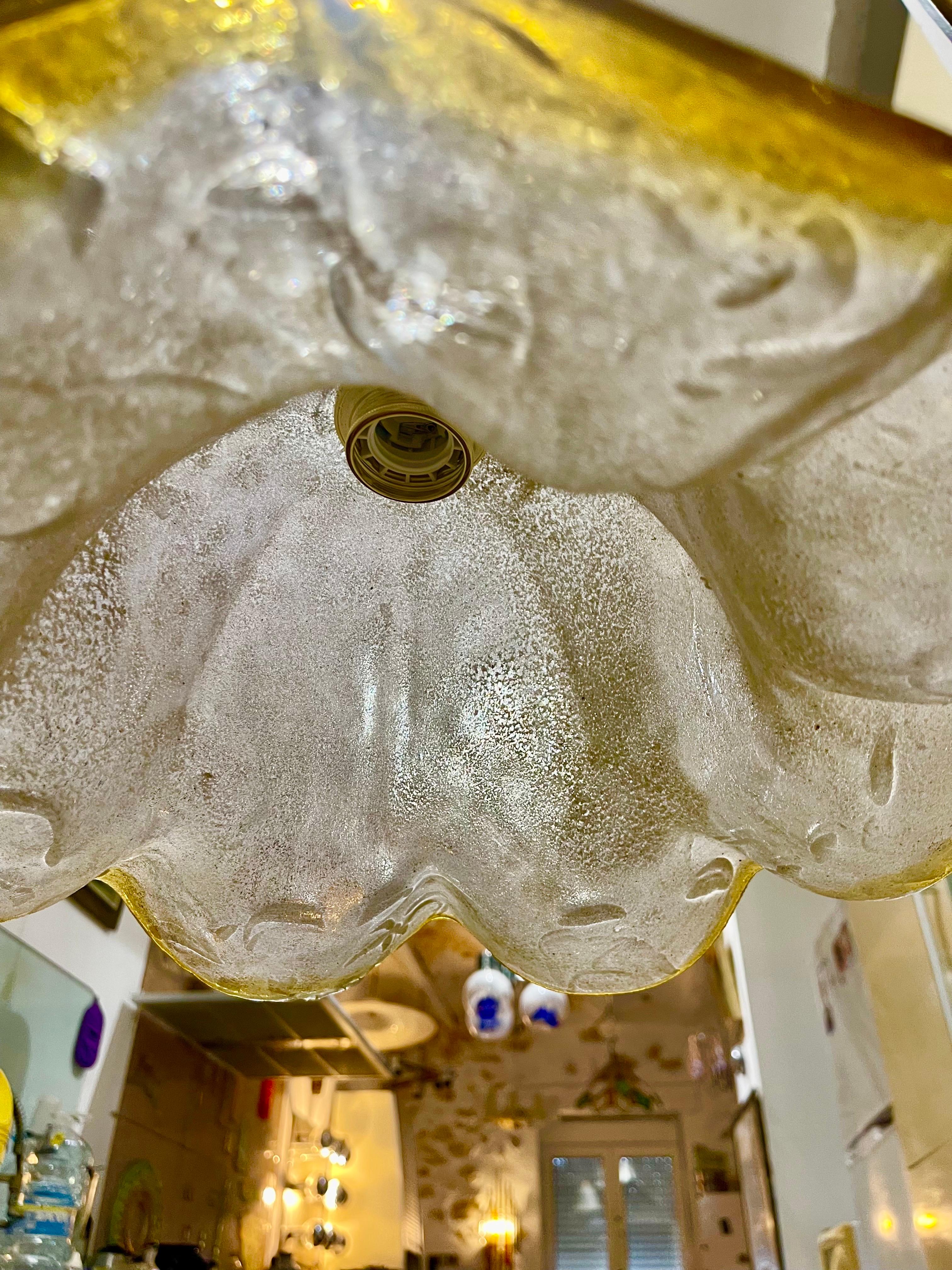 Mazzega Anhänger mit Glas Murano Bicolore  XL , Italien, 1970 (Muranoglas)
