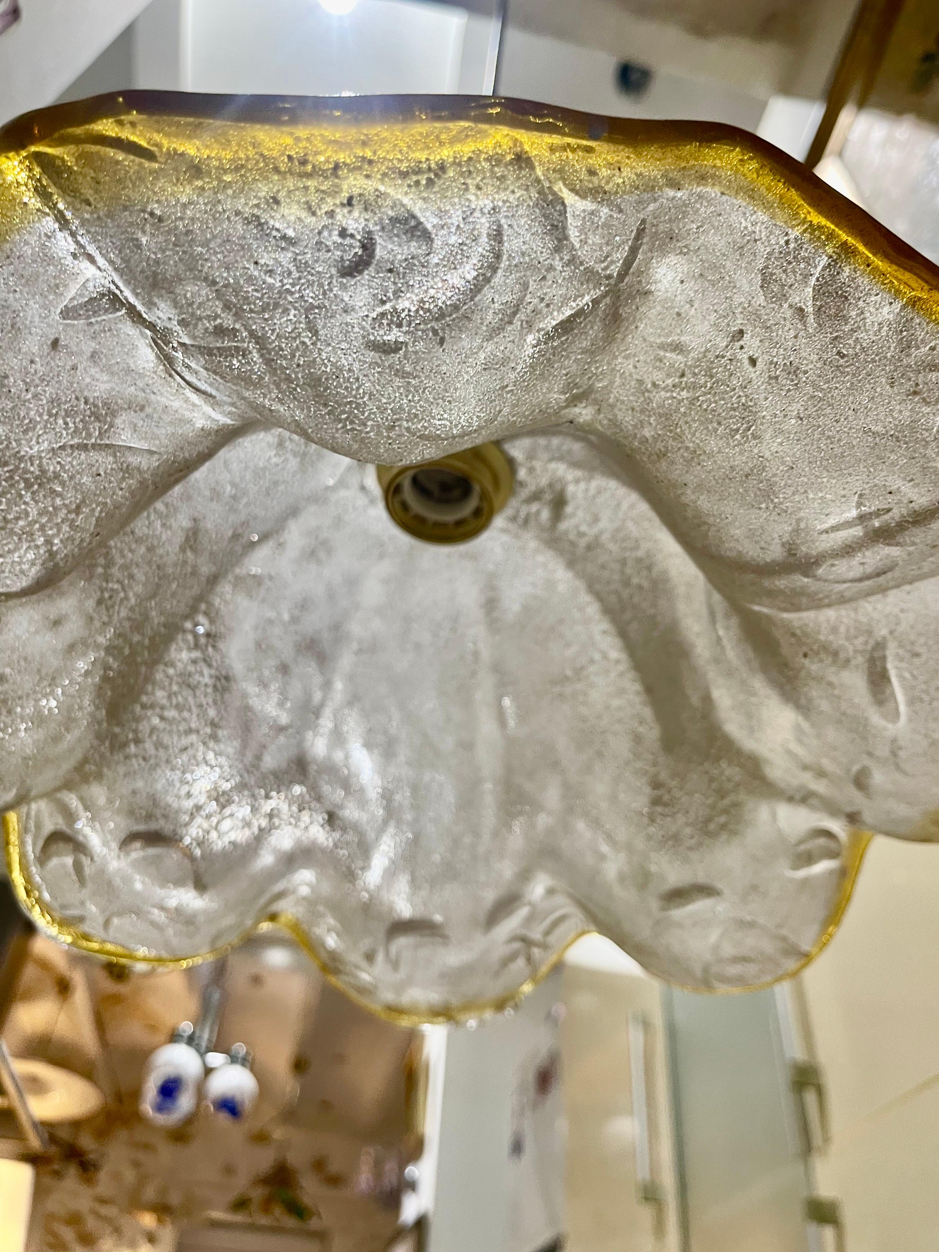 Mazzega Anhänger mit Glas Murano Bicolore  XL , Italien, 1970 2