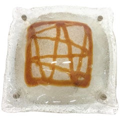 Applique ou plafonnier encastré en verre de Murano Mazzega