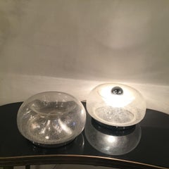 Mazzega/Sconces/Ceilling Light Murano Glass Metal Crome 1960 Italy
