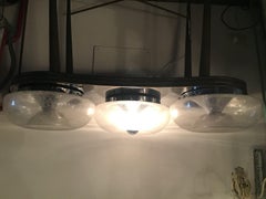 Mazzega Sconces / Ceilling Light Murano Glass Metal Crome 1960 Italy