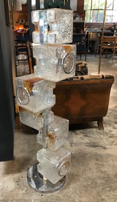Mazzega Skulpturale Stehlampe mit sechs Lichtern, Italien