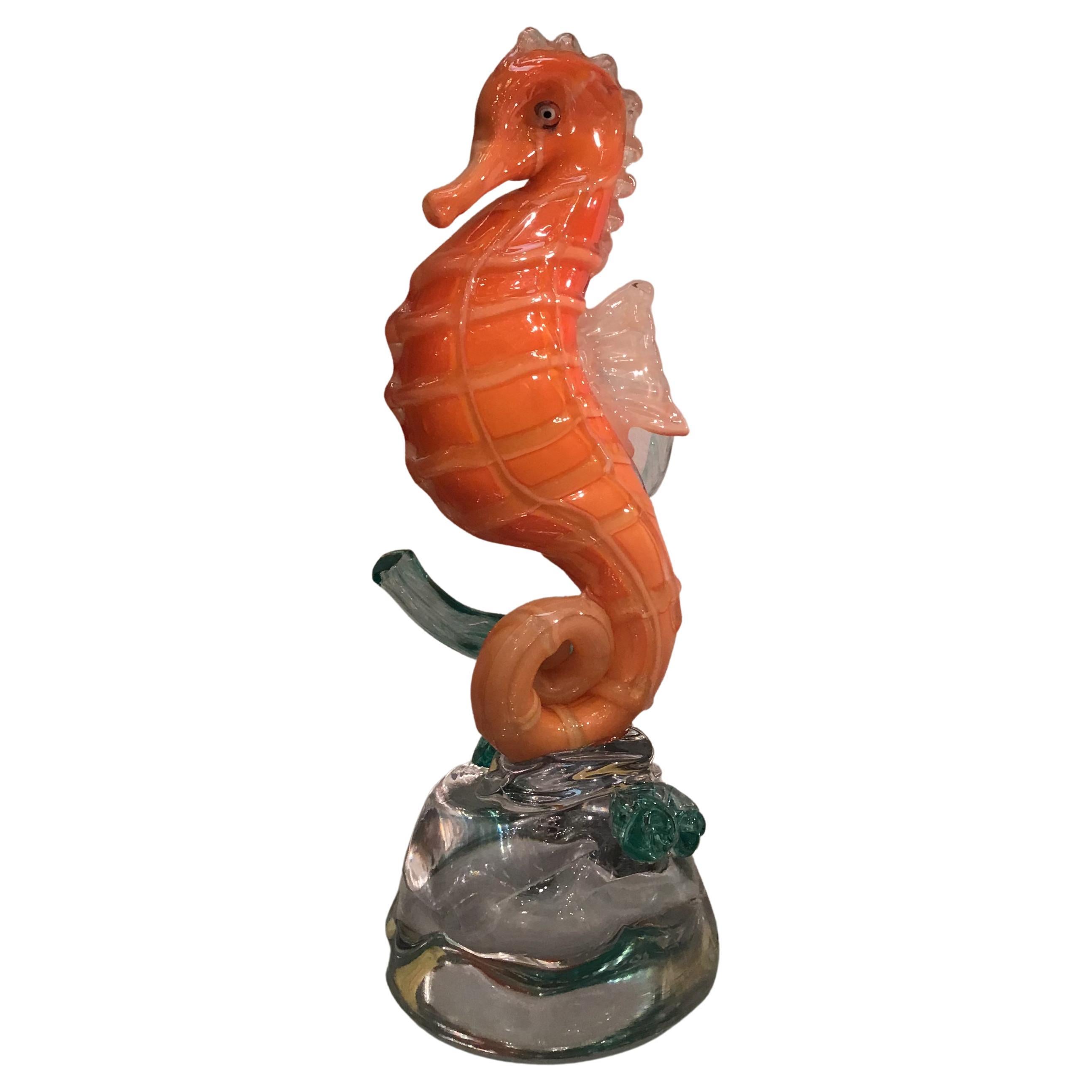 Mazzega Seahorse Murano Glass, 1960, Italy