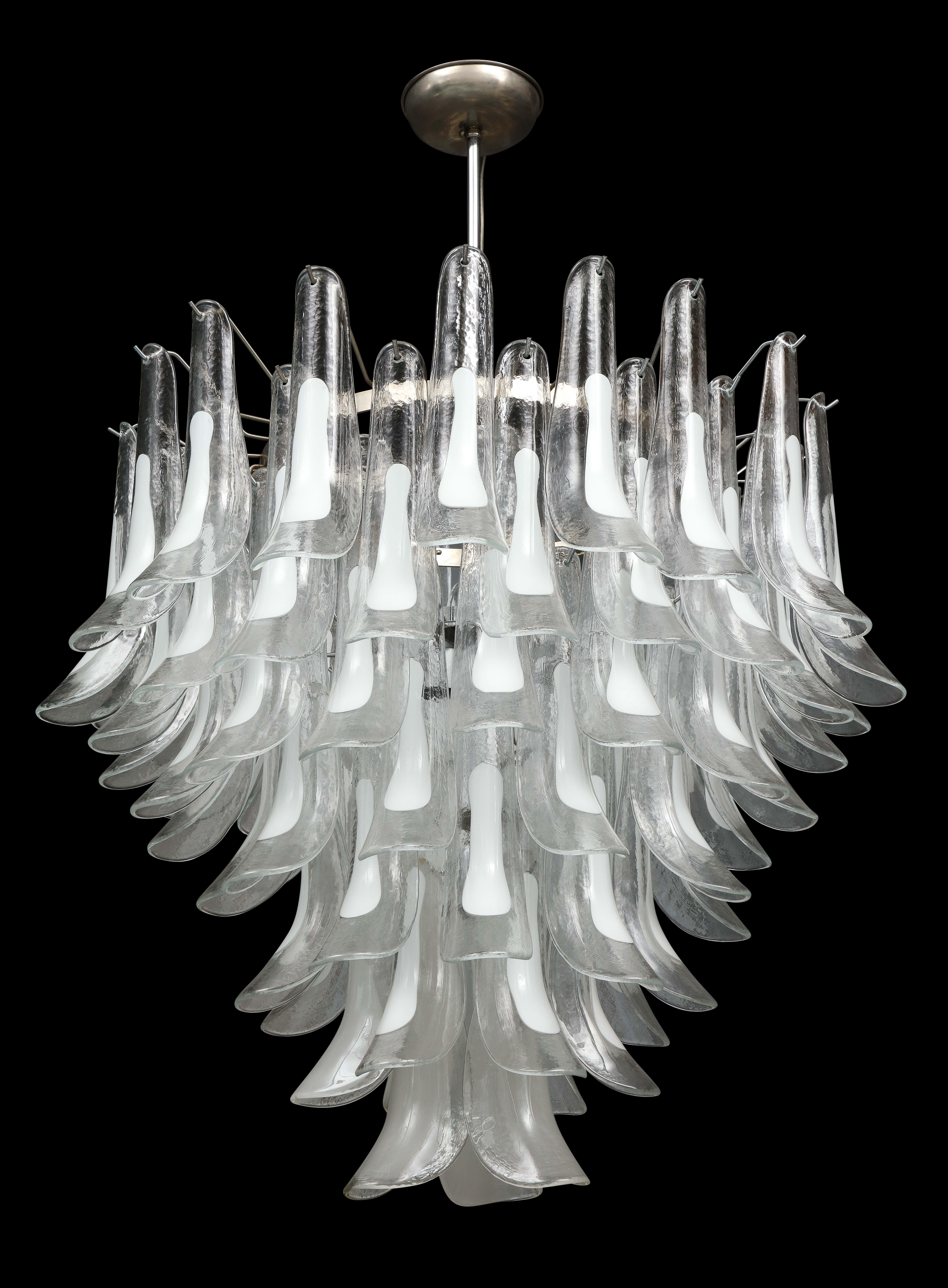Iconic chandelier in perfect condition. American wired. The chrome has refinished and a canopy added. 