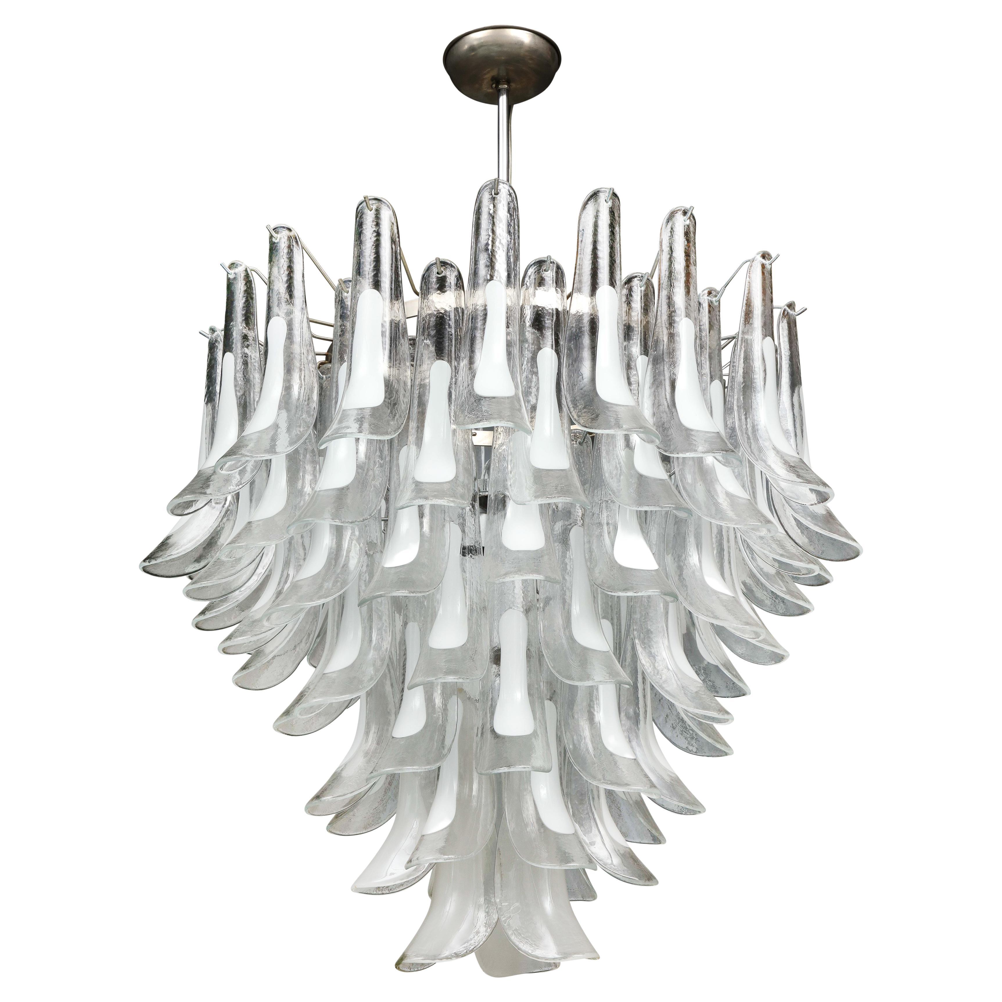 Mazzega Snowy White Chandelier