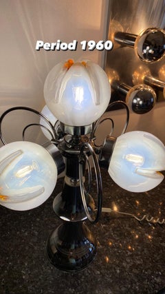 Mazzega table lamp 4 globe glass murano space age , italy 1960